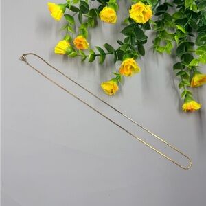 Gold Plated Thin Box Chain Vintage Necklace